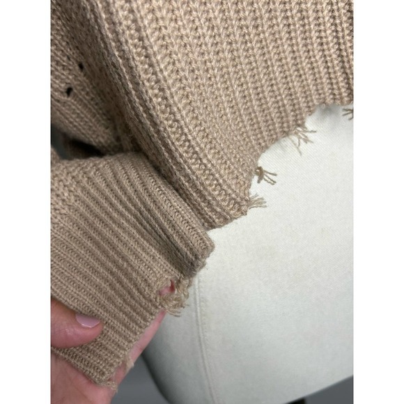 Endless Blu Destroyed Cropped Knit Sweater S - Picture 5 of 9